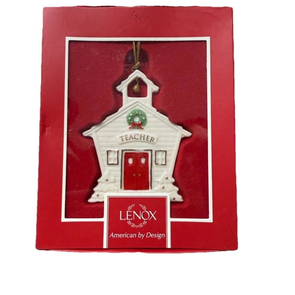Lenox "For My Teacher" Christmas Ornament School House Design Porcelain 3.5"
